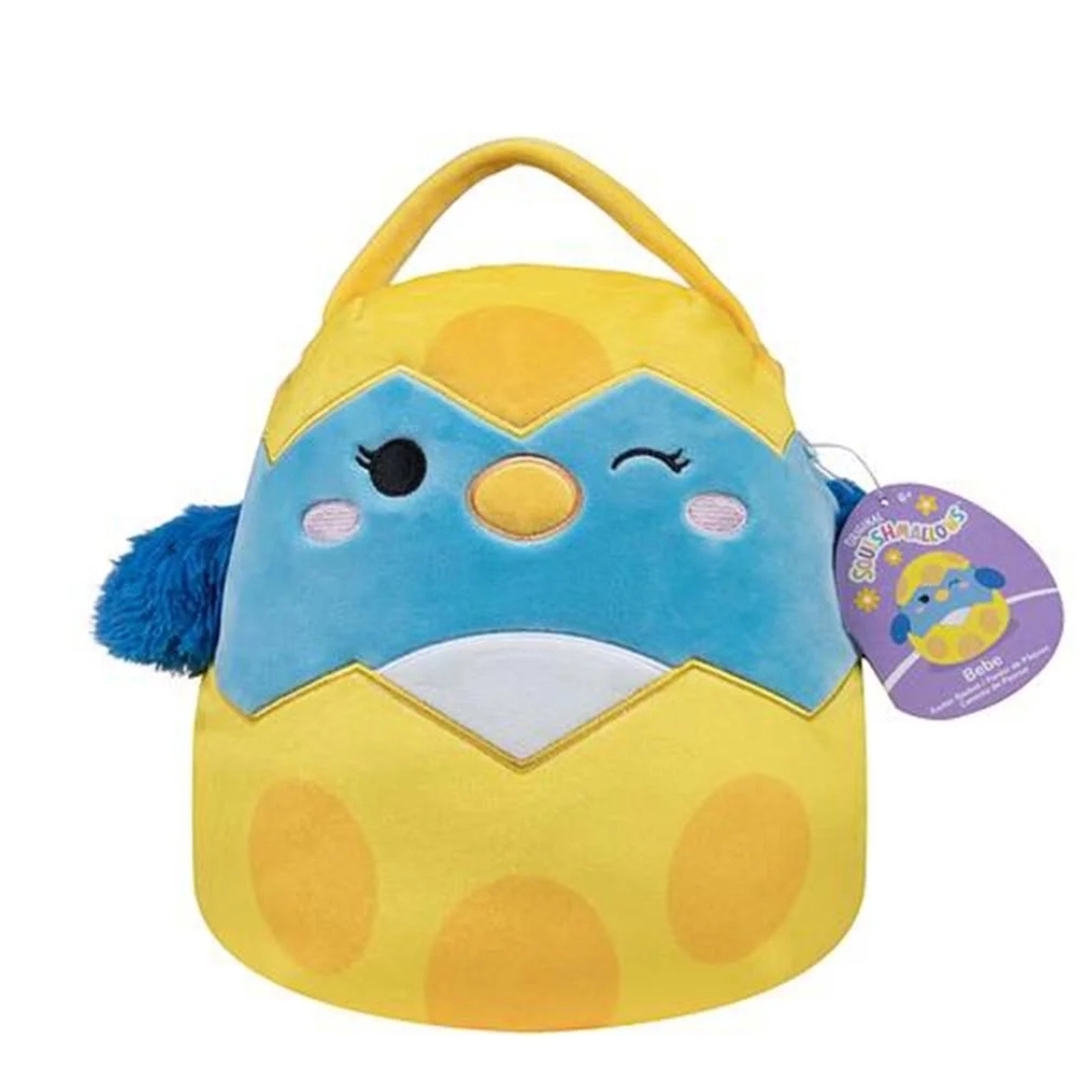 NWT Squishmallows Bebe the Bluebird Easter Basket Plush Treat Pail Collectible